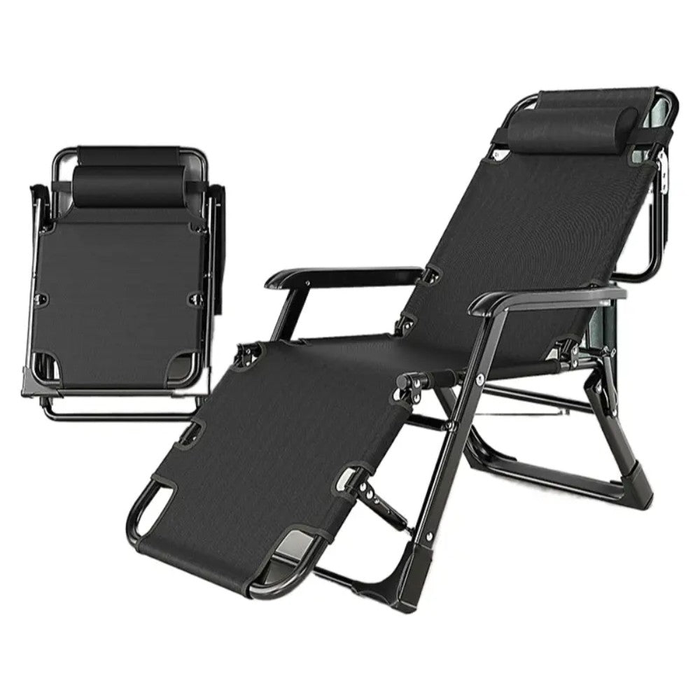 Foldable Reclining Lounge Chair with Pillow