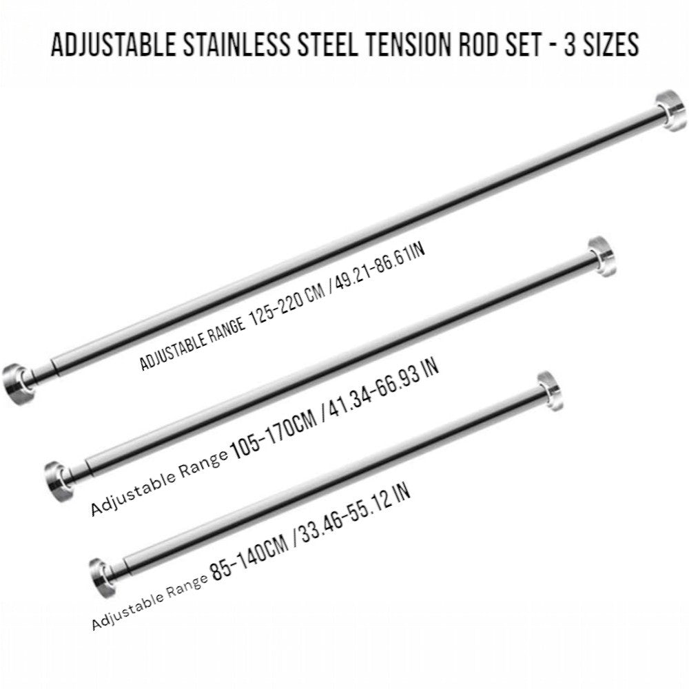 Stainless Steel Telescopic Curtain Rod __djustable 125_220c