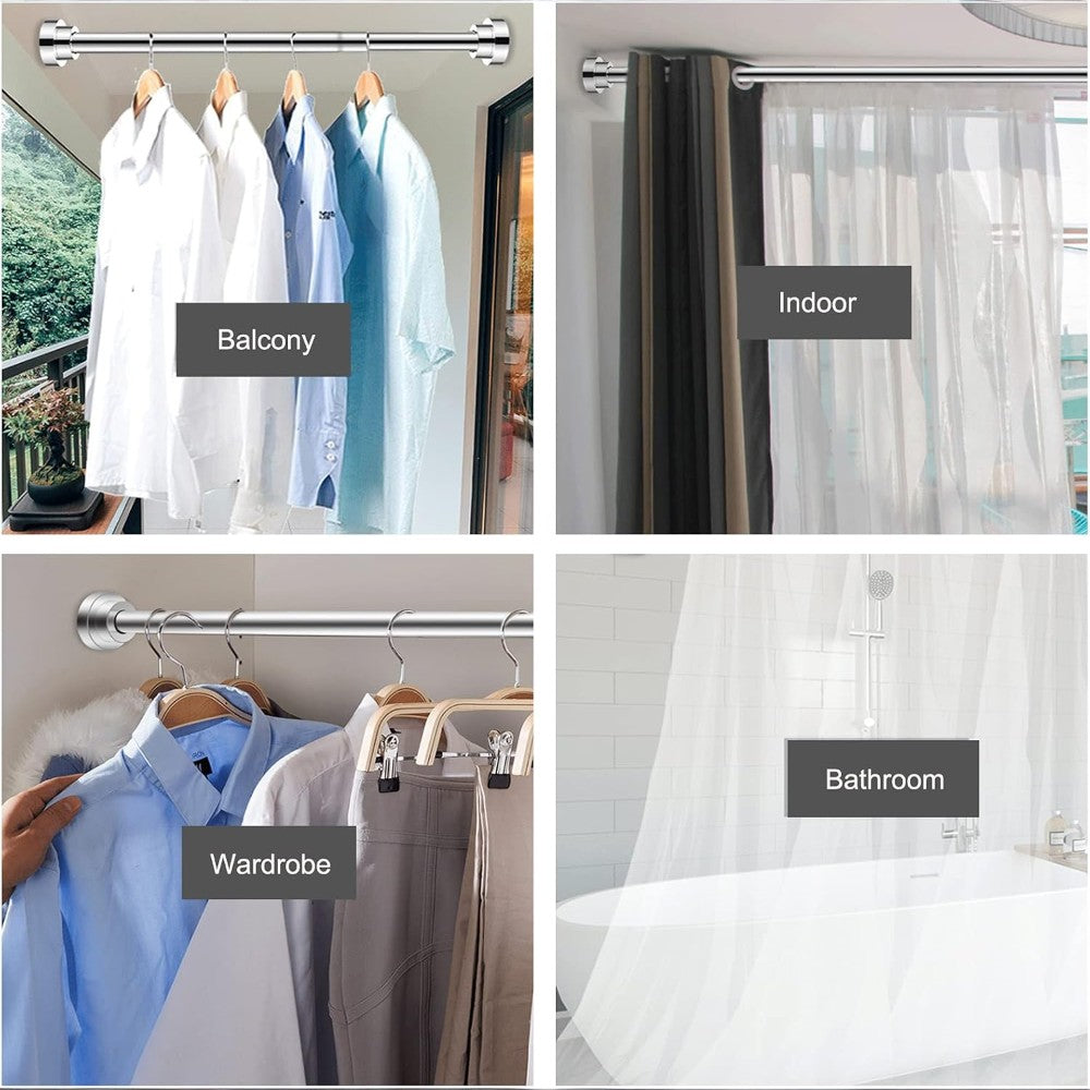 Stainless Steel Telescopic Curtain Rod __djustable 125_220c