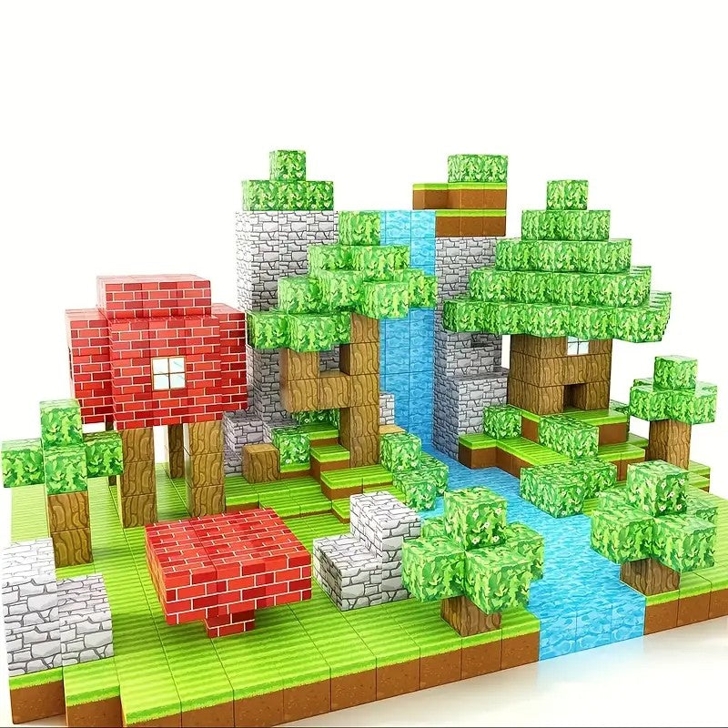 100 PCS Magnetic Cube Block Set Construction Toy