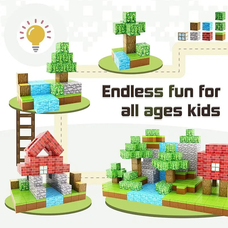 100 PCS Magnetic Cube Block Set Construction Toy