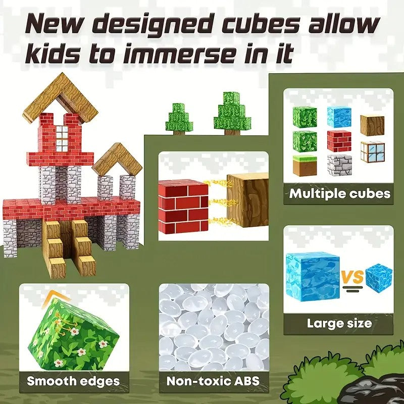 100 PCS Magnetic Cube Block Set Construction Toy