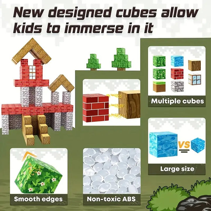 100 PCS Magnetic Cube Block Set Construction Toy