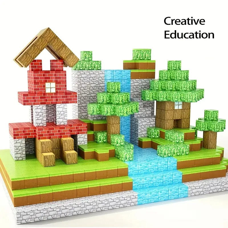 100 PCS Magnetic Cube Block Set Construction Toy