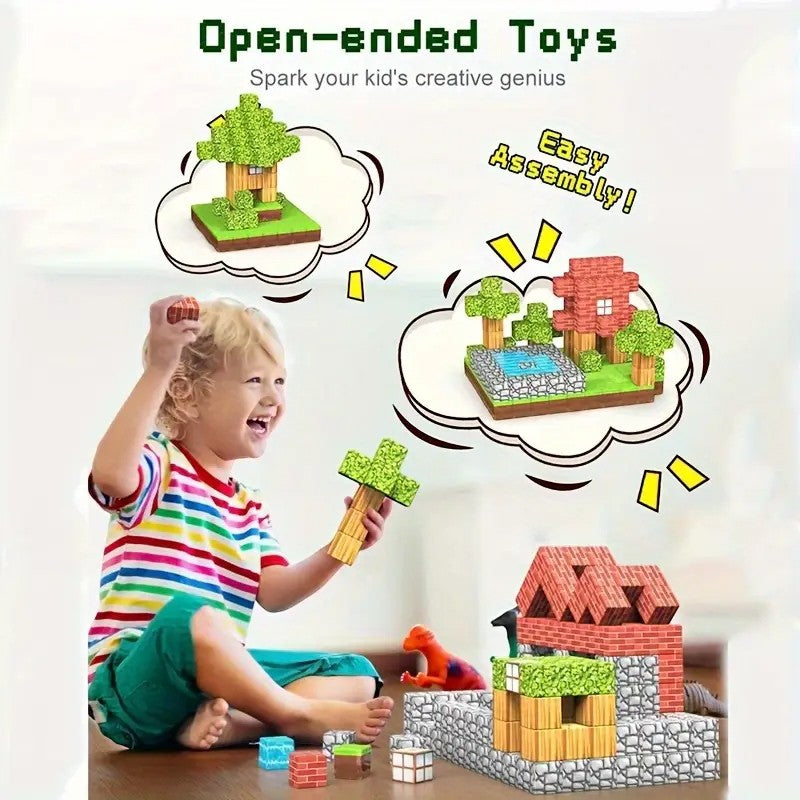 64 PCS Magnetic Cube Block Set Construction Toy