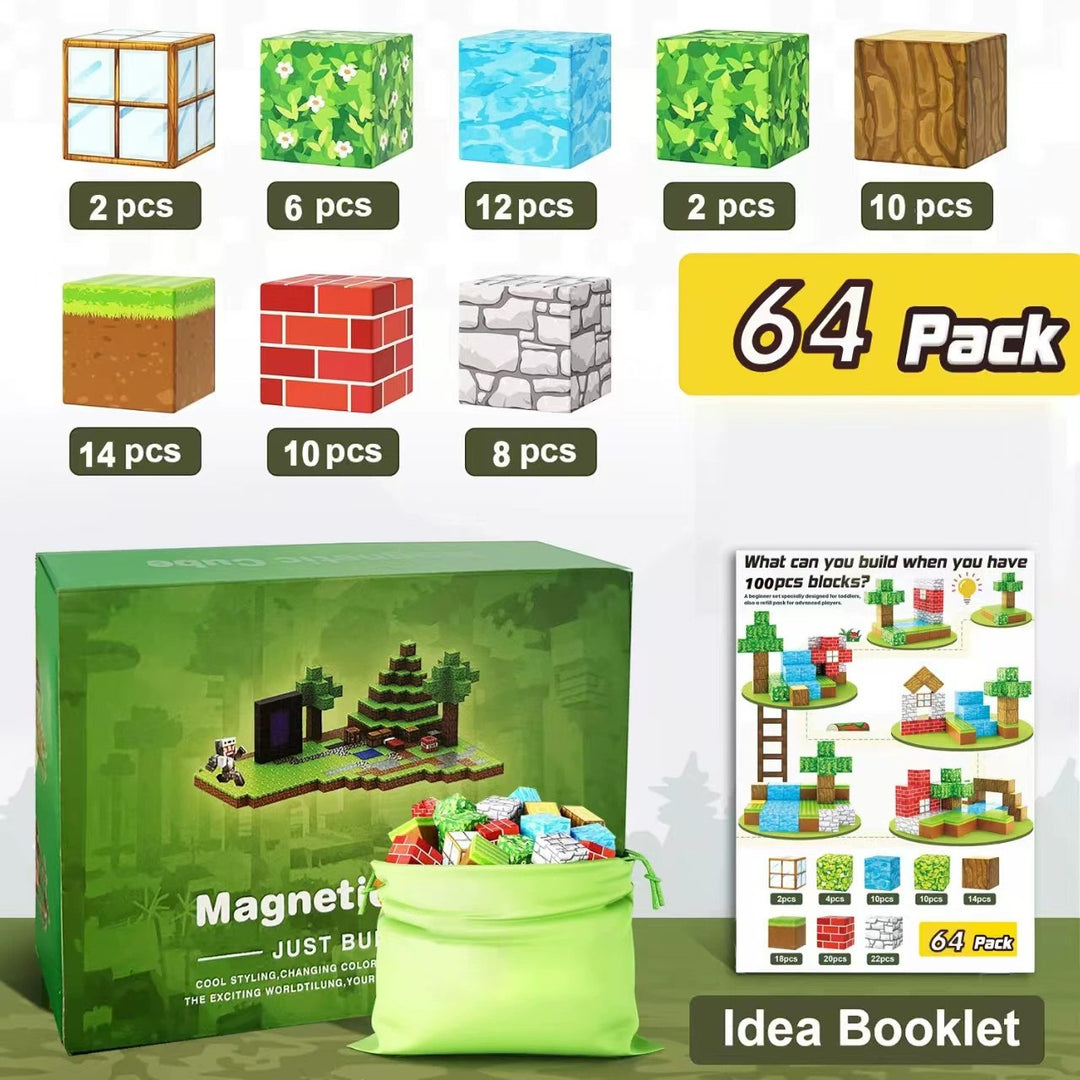64 PCS Magnetic Cube Block Set Construction Toy