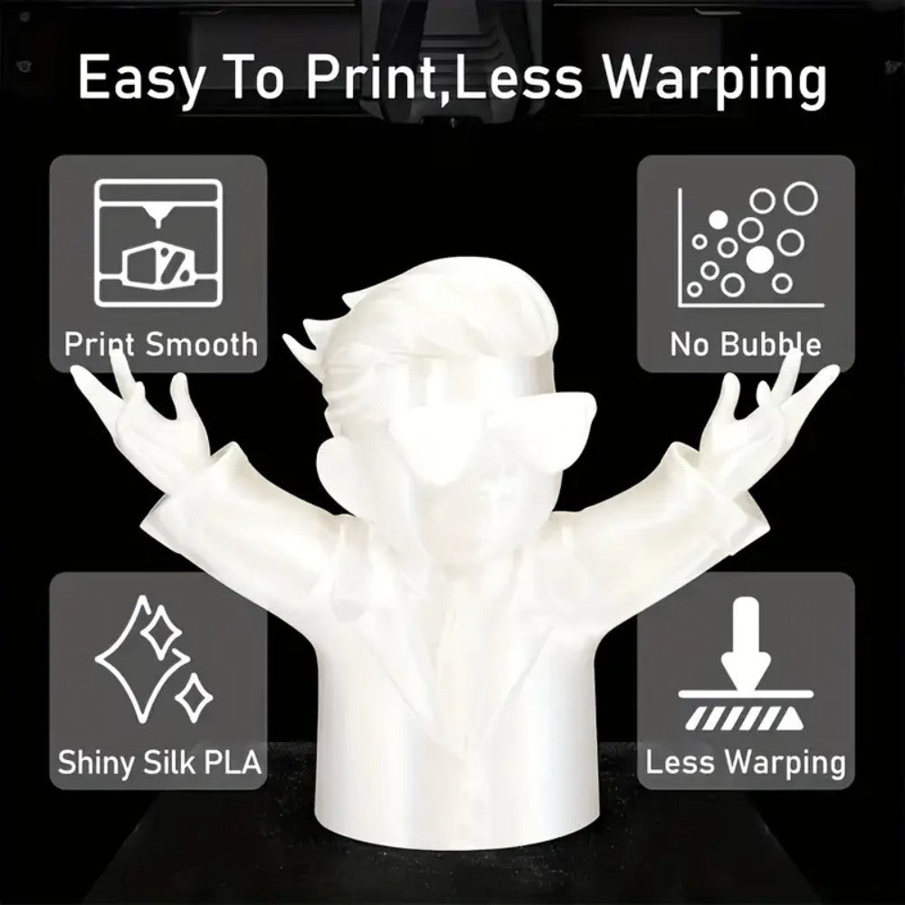Silk PLA Filament 1.75mm 1KG for 3D Printer -White