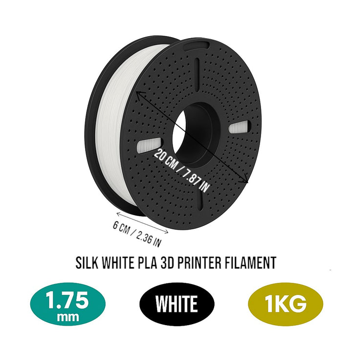 Silk PLA Filament 1.75mm 1KG for 3D Printer -White