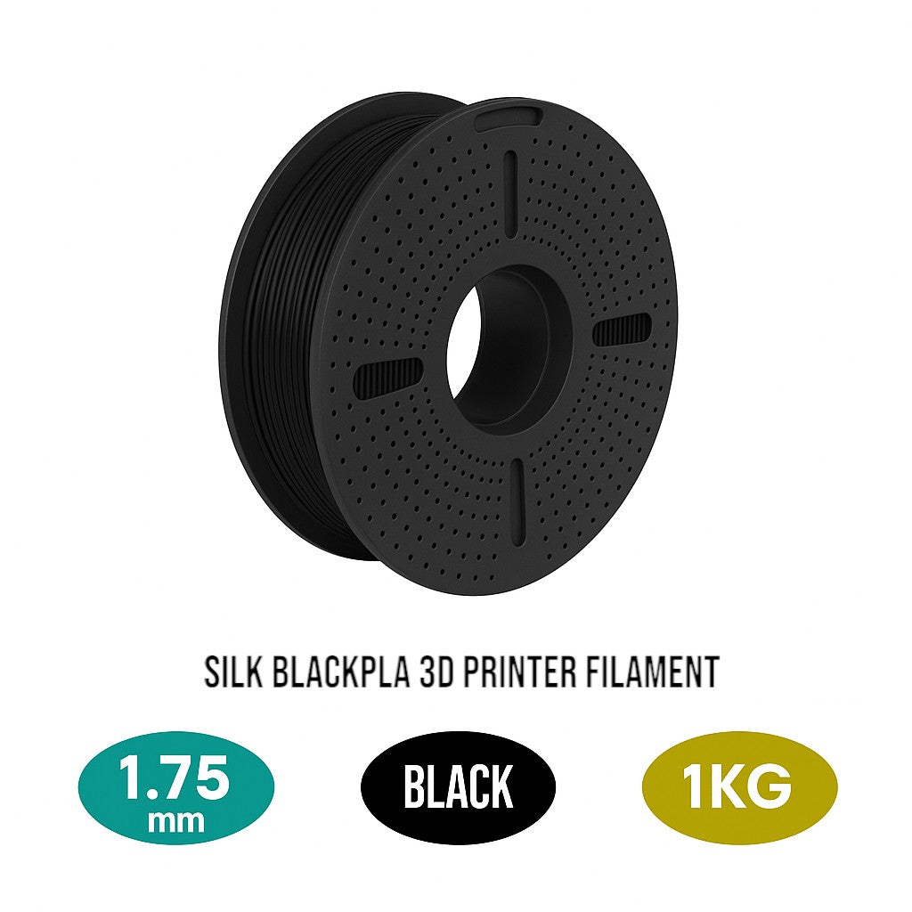 Silk PLA Filament 1.75mm  1KG for 3D Printer -Black