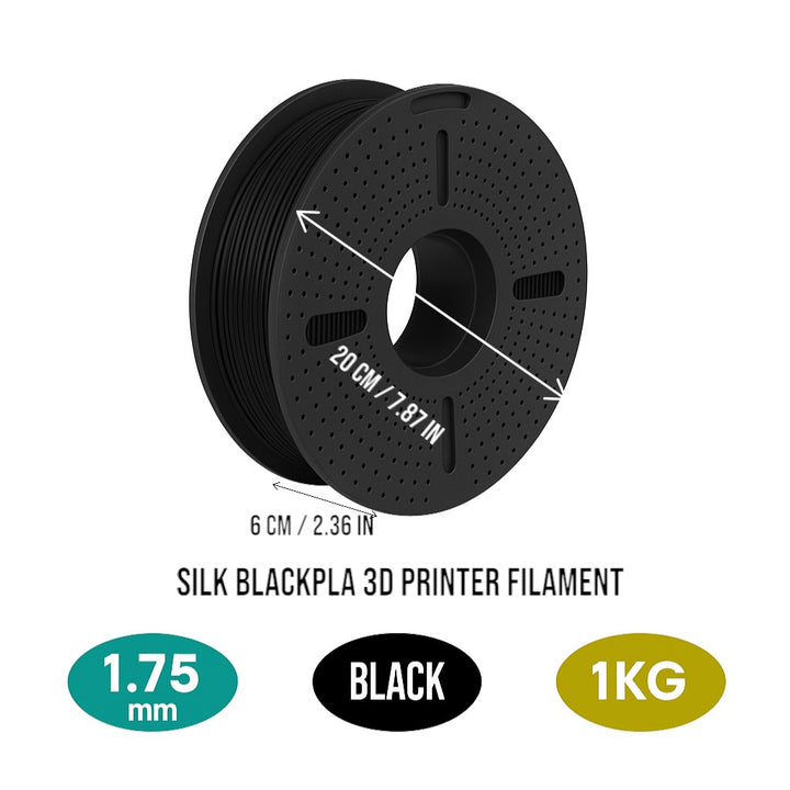 Silk PLA Filament 1.75mm  1KG for 3D Printer -Black