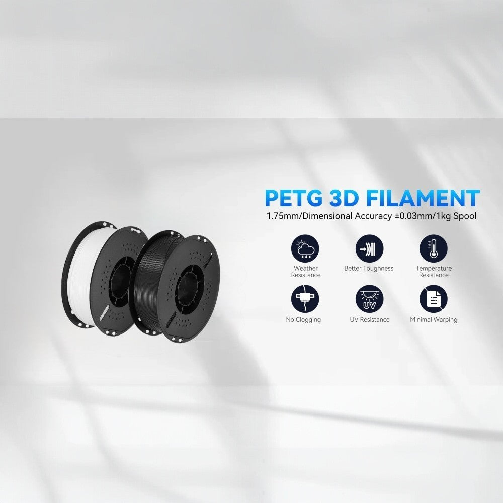 PETG 3D Printer Filament 1.75mm 1KG - Black