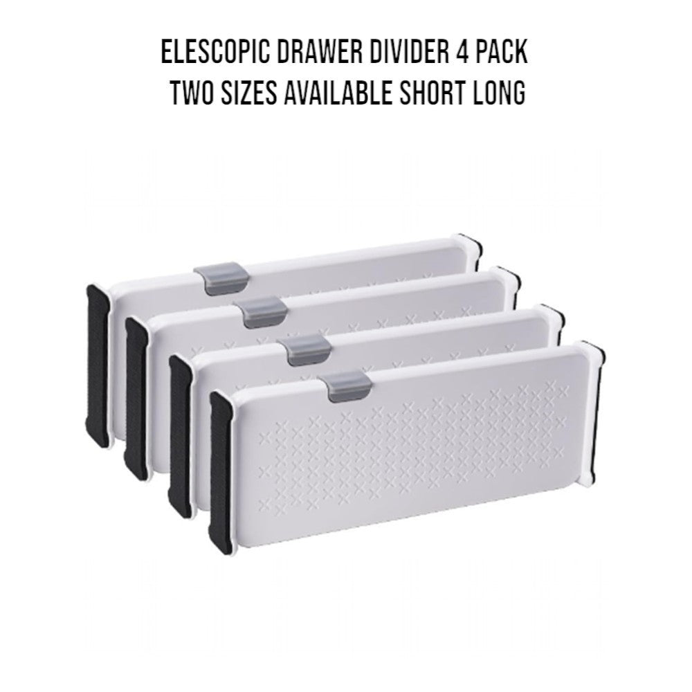 4-Pack Telescopic Drawer Dividers _ Long Style 37.5-54cm