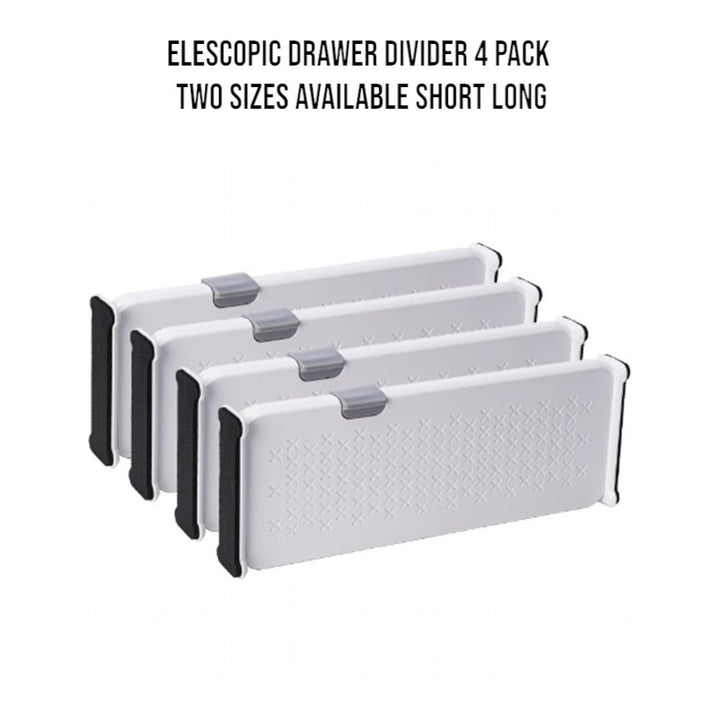 4-Pack Telescopic Drawer Dividers _ Long Style 37.5-54cm