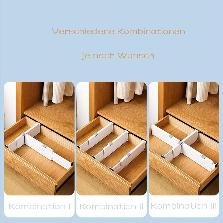 4-Pack Telescopic Drawer Dividers _ Long Style 37.5-54cm