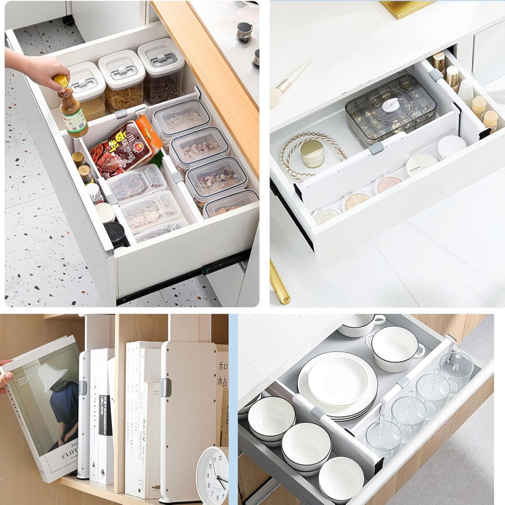 4-Pack Telescopic Drawer Dividers _ Long Style 37.5-54cm