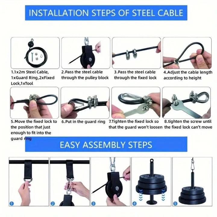 Home Cable Pulley System Set