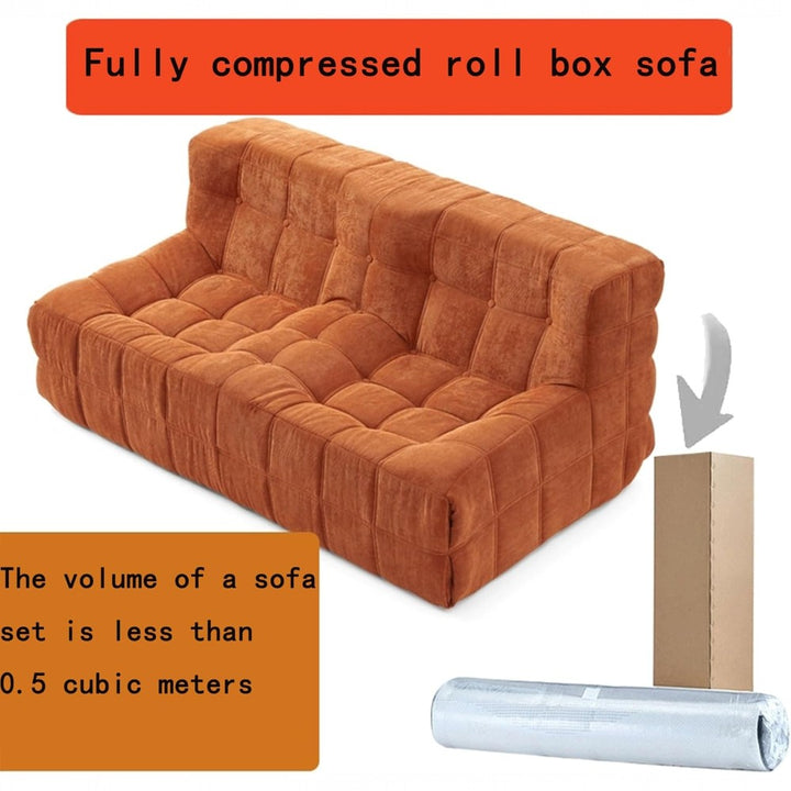 Double Seated Foam Sofa with Corduroy Fabric