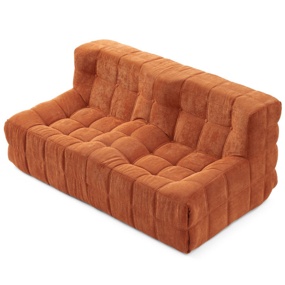 Double Seated Foam Sofa with Corduroy Fabric