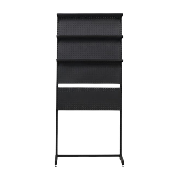 3-Tier Metal Pegboard Display Rack with Shelves