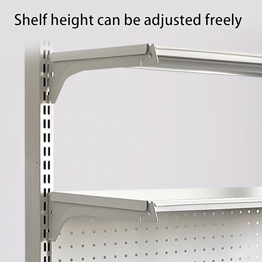 3-Tier Metal Pegboard Display Rack with Shelves