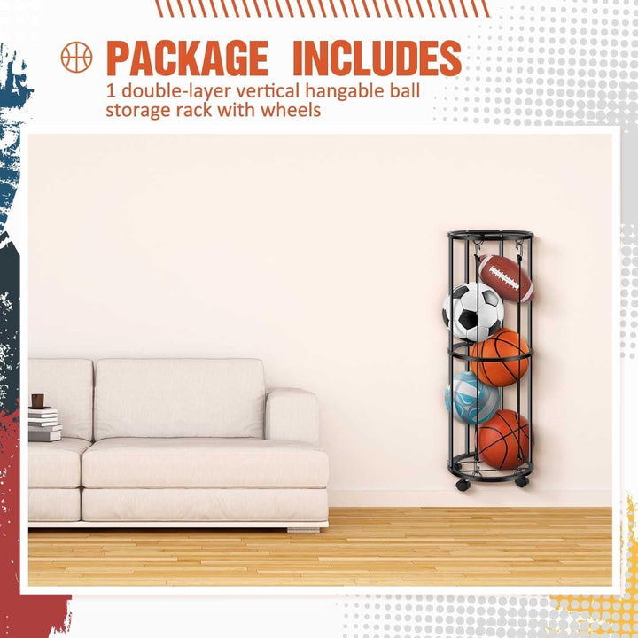 Ball Storage Rack _ Steel Vertical Organizer
