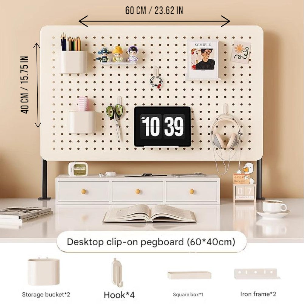 Clamp-on Desk Pegboard Organizer Set - 60_40cm