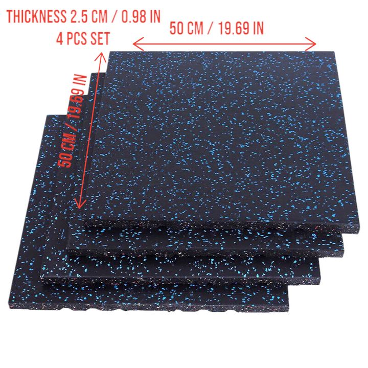 Gym Interlocking Rubber Floor Tiles Set of 4