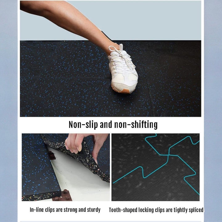 Gym Interlocking Rubber Floor Tiles Set of 4