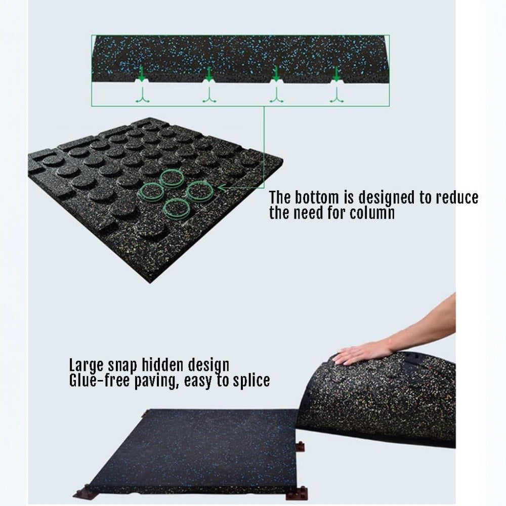 Gym Interlocking Rubber Floor Tiles Set of 4