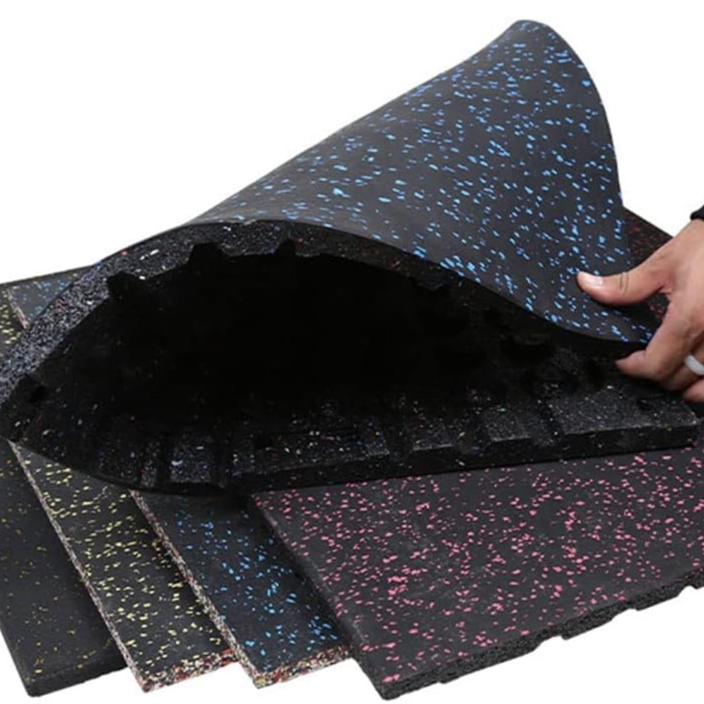 Gym Interlocking Rubber Floor Tiles Set of 4