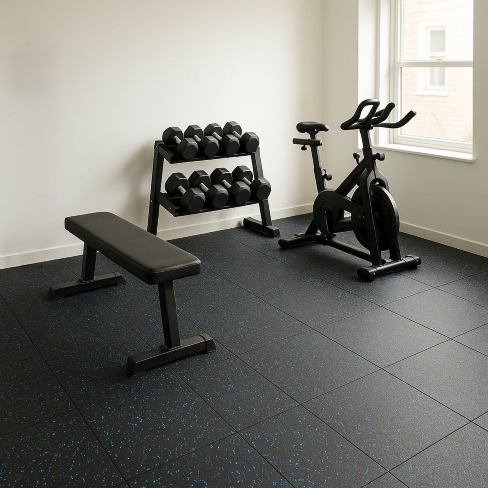 Gym Interlocking Rubber Floor Tiles Set of 4