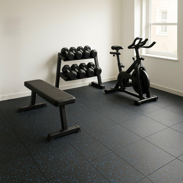Gym Interlocking Rubber Floor Tiles Set of 4