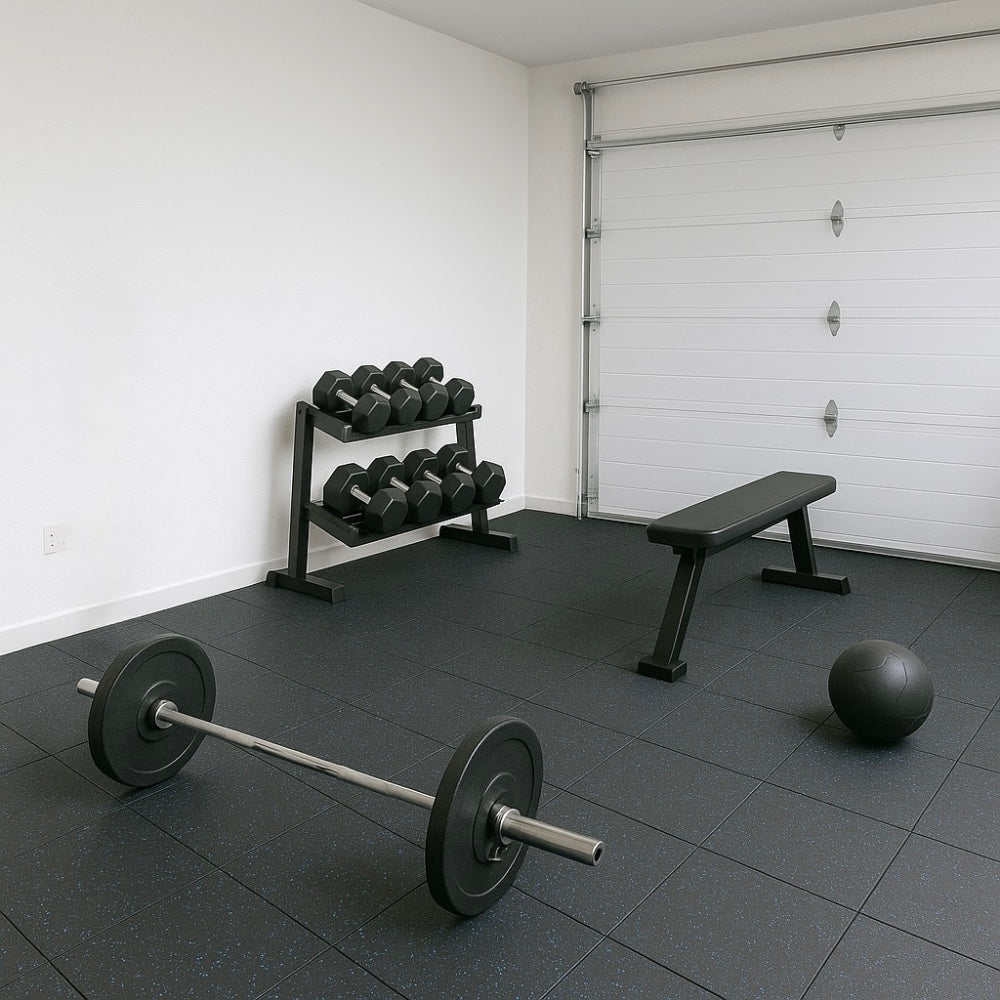 Gym Interlocking Rubber Floor Tiles Set of 4