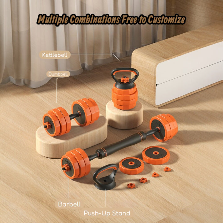 40KG Dumbbell Barbell Set Adjustable Weights with Connecting Rod Kettlebell Handle