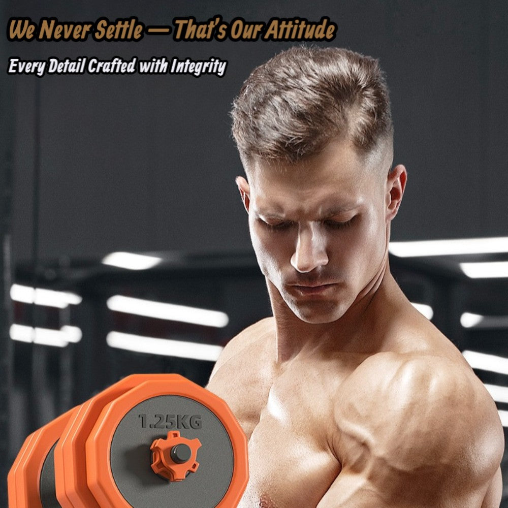 40KG Dumbbell Barbell Set Adjustable Weights with Connecting Rod Kettlebell Handle