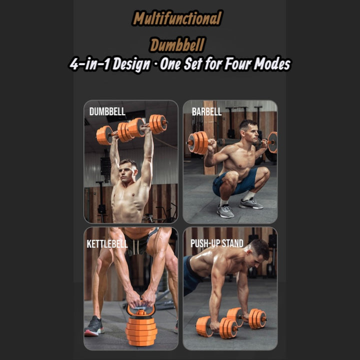 40KG Dumbbell Barbell Set Adjustable Weights with Connecting Rod Kettlebell Handle