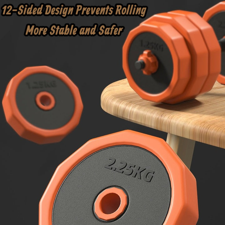 40KG Dumbbell Barbell Set Adjustable Weights with Connecting Rod Kettlebell Handle