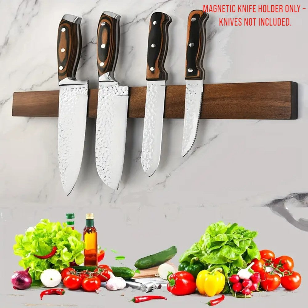 Magnetic Wooden Knife Holder _ 41cm Wood Strip