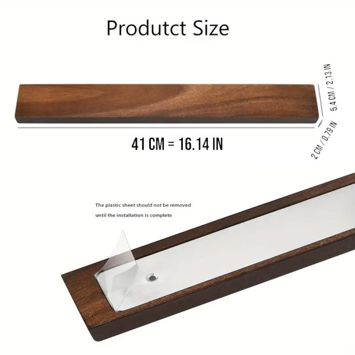 Magnetic Wooden Knife Holder _ 41cm Wood Strip