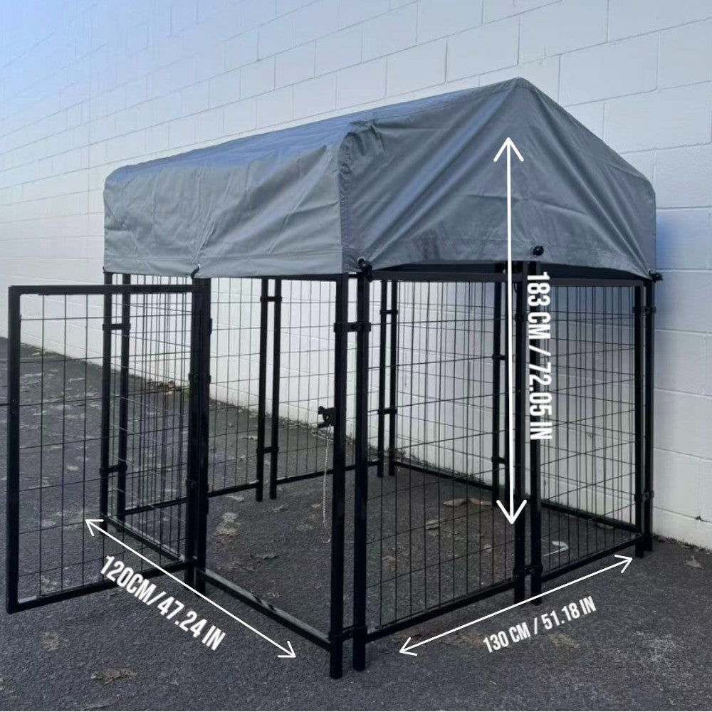 Heavy Duty Outdoor Dog Kennel with Roof Cover – 120×130×183cm