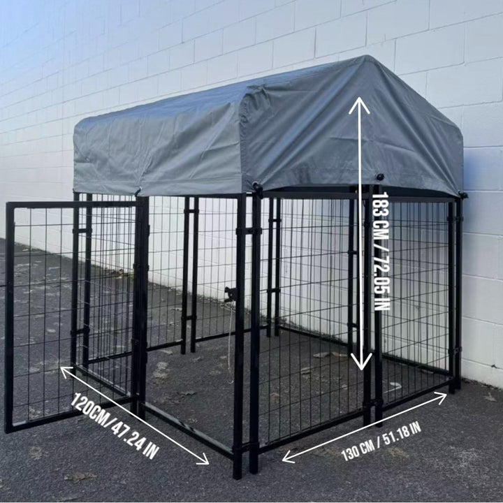 Heavy Duty Outdoor Dog Kennel with Roof Cover – 120×130×183cm