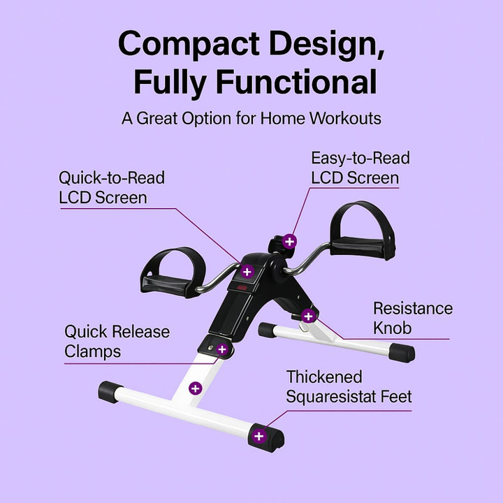 Folding Pedal Exerciser Mini Under Desk Bike