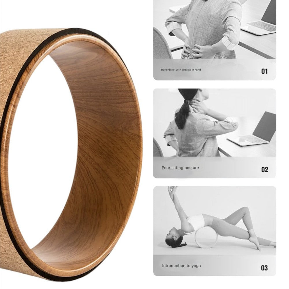 Cork Yoga Wheel for Yoga Poses and Backbends Inversions