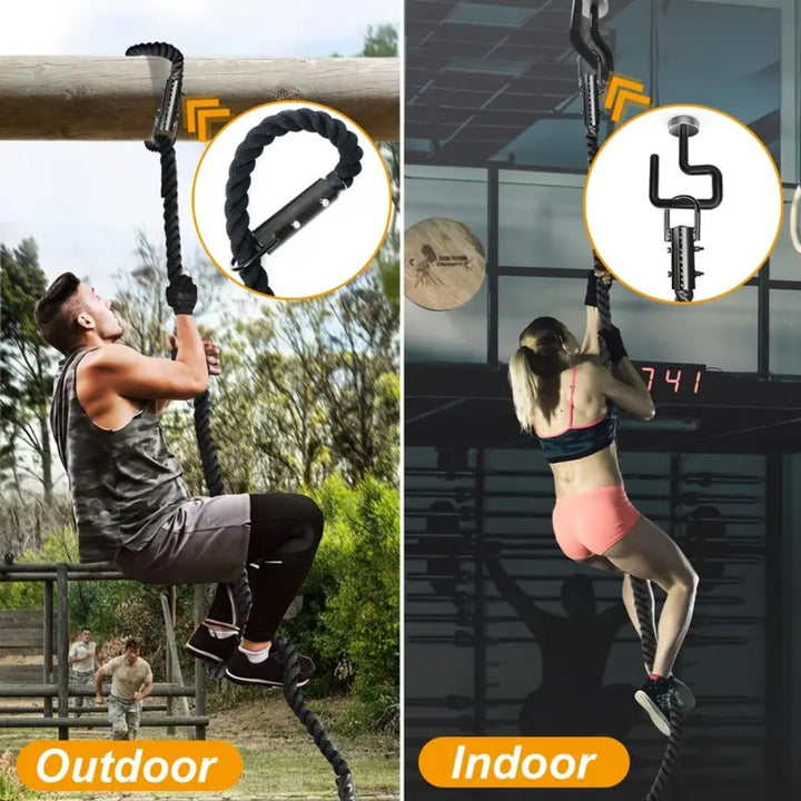 Climbing Rope Strength Training Rope Indoor Outdoor Black 3.7×300cm