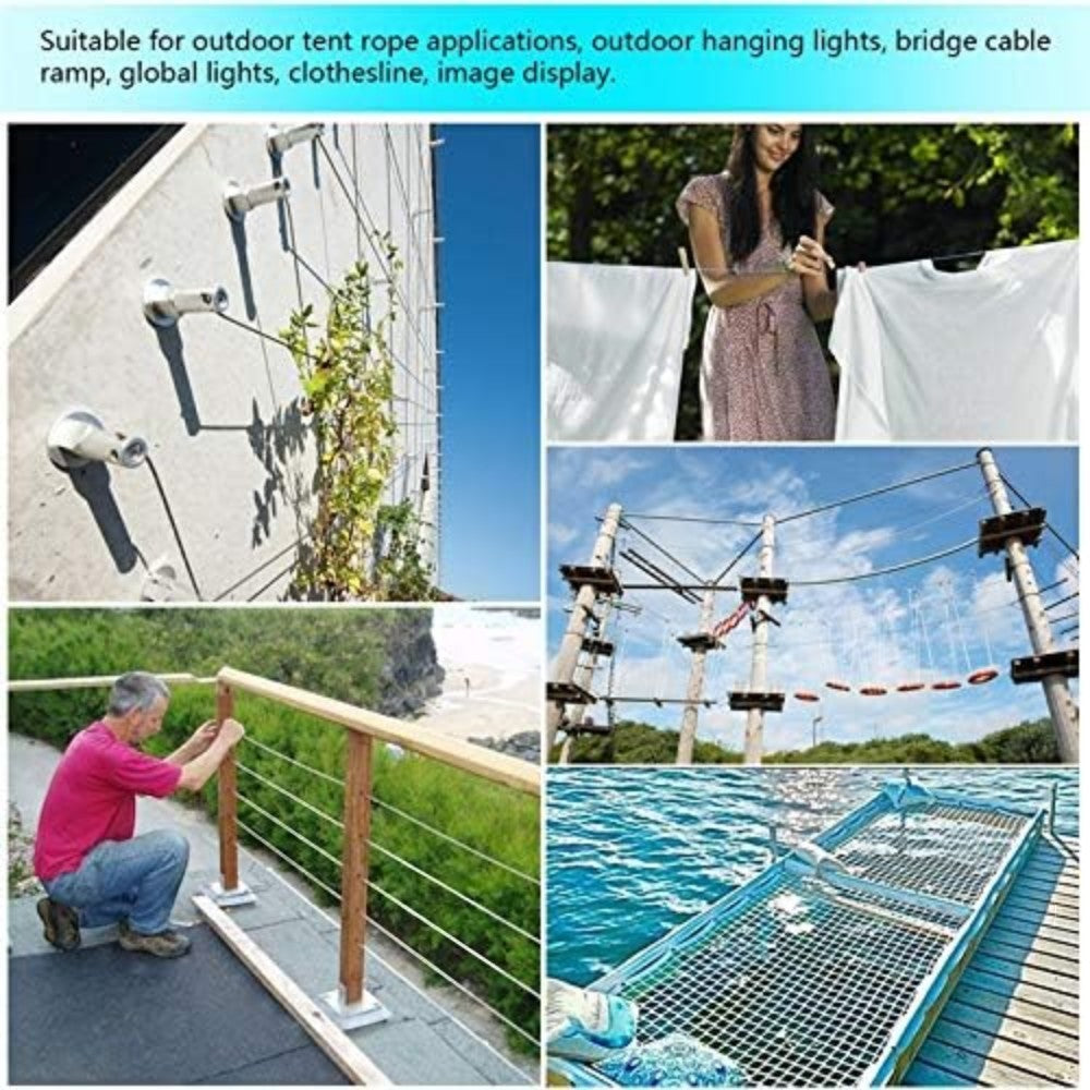 50M Stainless Steel Wire Rope Kit with Fittings _ 2mm Cable