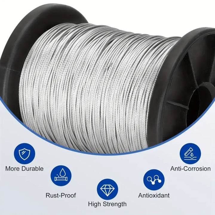 50M Stainless Steel Wire Rope Kit with Fittings _ 2mm Cable