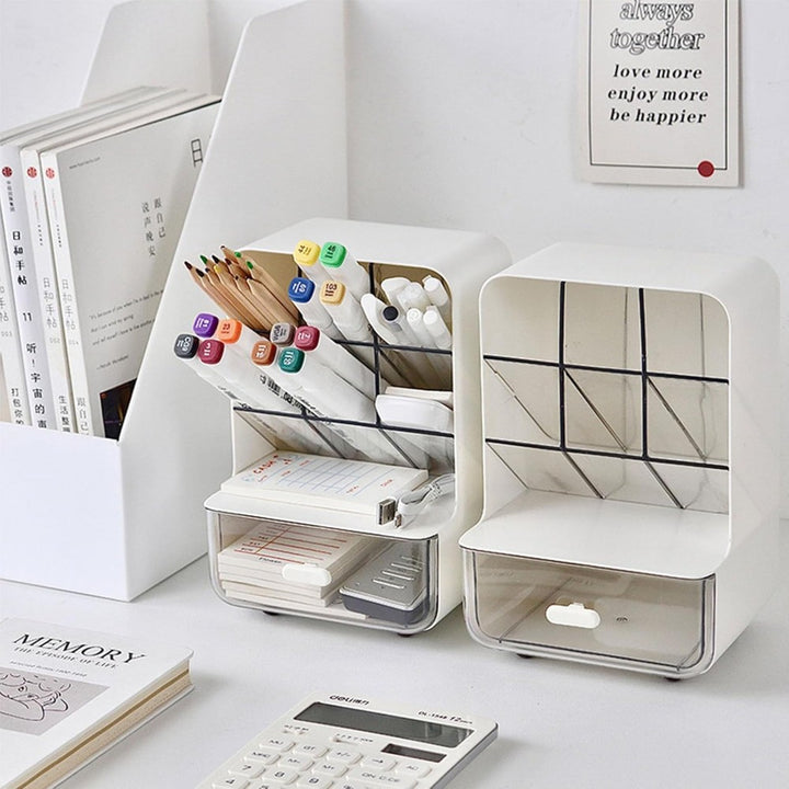 Plastic Desk Organizer with Drawer