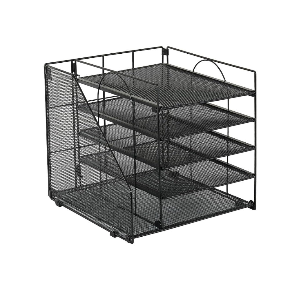 5-Tier Paper Tray Organizer with File Holder