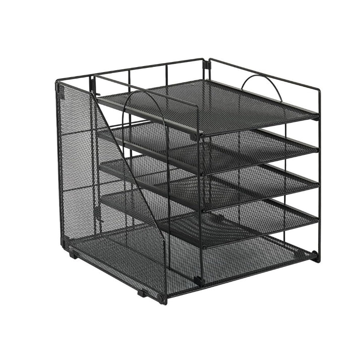 5-Tier Paper Tray Organizer with File Holder