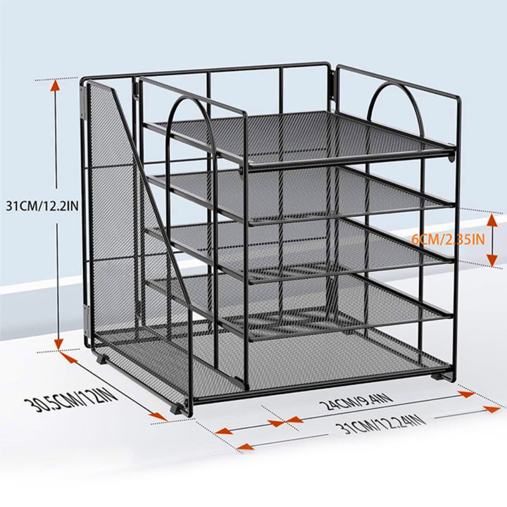 5-Tier Paper Tray Organizer with File Holder